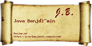 Jova Benjámin névjegykártya